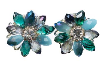 Crystal Flower Stud Earrings