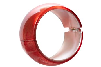 Red Plastic Hinged Bangle Bracelet