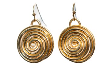 Gold Tone Spiral Earrings