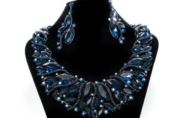 Blue Statement Necklace And Earring Set