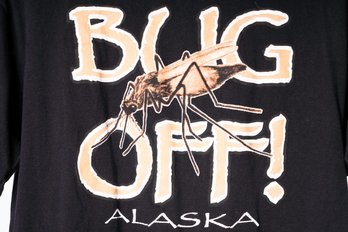 Original Vintage 1980s 1990s Sz Xl Black Bug Off! Alaska Tee