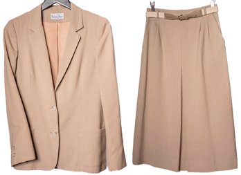 Vintage Schraeder Sport Sz 26 Tan Ladies Suit Set With Matching Belt