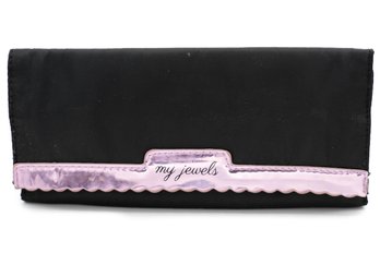 Fabric Travel Jewelry Case Black And Pink