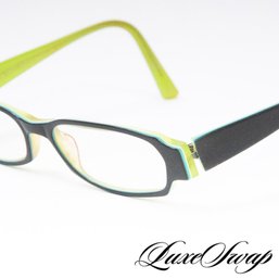 JEAN LAFONT PARIS MADE IN FRANCE NIKI 616 ACID GREEN LINED GLASSES FRAMES