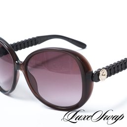 SUMMER READY! MARC JACOBS REDDISH BROWN CIRCLE LINK COIN MONOGRAM SUNGLASSES