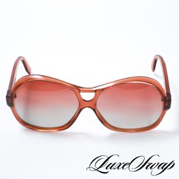 VINTAGE 1980S COOL RAY UNIQUE TRANSLUCENT RED GRADIENT LENS SUNGLASSES