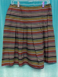 Identity By Lord & Taylor Multicolored Pleated Midi Skirt Size(6)