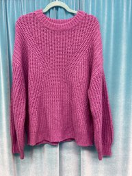 A New Day Pastel Magenta  Long Sleeve Crew Neck Sweater Size XXL