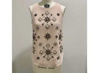 Club Monaco Mauve Pink  Beaded Tank Blouse Top  XS