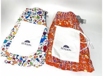 #4 MENS LOT OF 2 $200 NWT McALSON ORANGE CITY PRINT & WHITE FISH PRINT BATHING SUITS SIZE XL