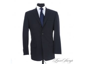 MENS VALENTINO MADE IN ITALY NAVY SELF STRIPE MODERN 3 BUTTON 2 VENT BLAZER JACKET 38