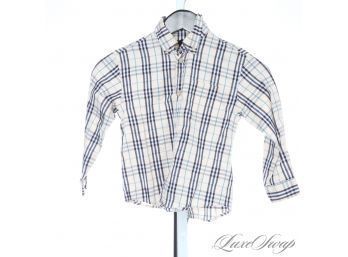 KEEP THE KIDS FRESH! BURBERRY LONDON SIGNATURE TARTAN NOVACHECK PALE LEMON CHILDRENS BUTTON DOWN SHIRT 6