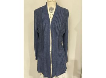 Notations Midnight Blue Ribbed Cardigan L