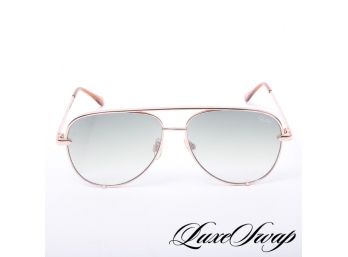 MODERN QUAY X DESI ROSE GOLD HIGH KEY MINI GRADIENT LENS AVIATOR SUNGLASSES