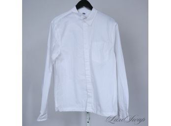 RECENT AND COVETED STREETWEAR! MENS KITH SOLID WHITE POPLIN COVERED PLACKET BUTTON DOWN DRESS SHIRT M