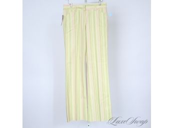 BRAND NEW WITH TAGS STELLA CDC MADE IN ITALY SUMMER PERFECT BOLD KEY LIME GREEN PINK STRIPED PANTS 4