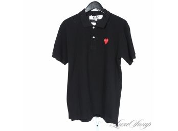 THE ONE EVERYONE WANTS! BRAND NEW WITH TAGS MENS COMME DES GARCONS PLAY BLACK HEART LOGO POLO SHIRT XL