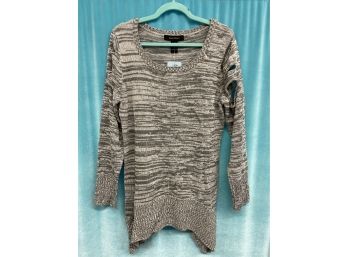 Ashley Stewart Grey Marled Knit Pullover  Sweater Size 12