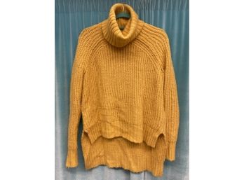 Ana Chartreuse Yellow Loose Fit Turtleneck Knit Sweater Size XS
