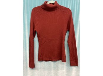 Anonymous Orange Ribbed Long Sleeve Turtleneck Sweater Size M