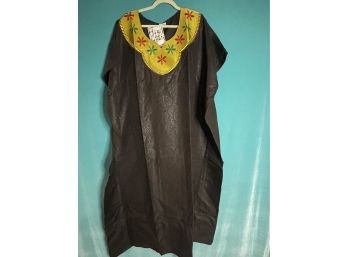 New With Tags Black African Tunic With Matching Scarf  Gold Trim