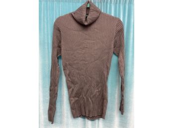 New Without Tags Ashley Stewart Greyed Green Khaki Ribbed Long Sleeve Turtleneck Sweater Size  18/20