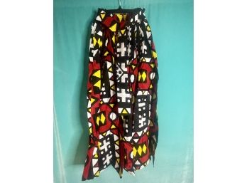 New Without Tags Cotton Red Black Yellow Elastic Waist Skirt One Size