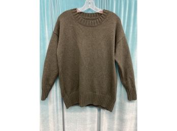 Gap Green Cotton Knit Crew Neck Long Sleeve Sweater Size S