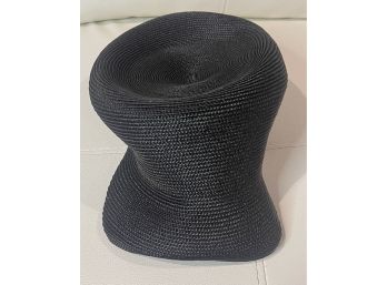 New Without Tags Jennifer Jeaulk 19 Black Paper Straw Solid Black Hat