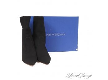 EXPENSIVE! BRAND NEW IN BOX STUART WEITZMAN 'RAPTURE' BLACK ETNA MICROFIBER STRETCH MESH TECHNO BOOTS 10