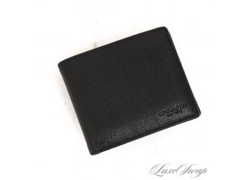 RECENT AND EXCELLENT CONDITION AUTHENTIC COACH MENS BLACK TEXTURED LEATHER MULTISLOT BIFOLD WALLET