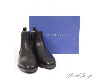 BRAND NEW IN BOX STUART WEITZMAN 'ATOM' BLACK LEATHER CHELSEA BOOTS 8.5