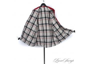 AWESOME! RECENT AND TOTALLY PREPPY PENDLETON CHERRY RED AND TARTAN PLAID RAIN JACKET XL