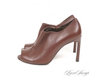 JUST BEAUTIFUL! RECENT STUART WEITZMAN CHOCOLATE RAISIN LAZYBOY SIDE PEEPTOE SHOES 7