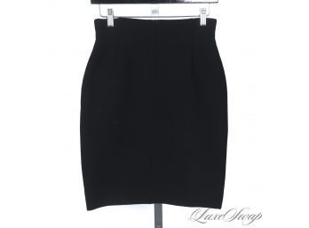 TIMELESS ELEGANCE! ESCADA BLACK DRY CREPE BACK ZIP TULIP SKIRT 36