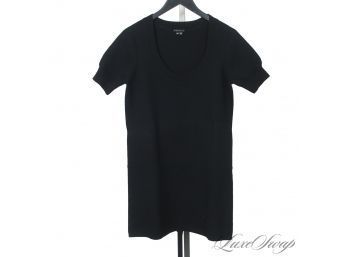 YOULL GRAB IT EVERY TIME! NEAR MINT THEORY BLACK STRETCH KNIT SCOOPNECK SHORT SLEEVE SWEATER DRESS M