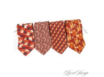 #5 $400 LOT OF 4 ERMENEGILDO ZEGNA MADE IN ITALY MENS SILK TIES