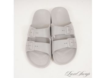 BIRKENSTOCK LOOKALIKES! BRAND NEW WITH TAGS FREEDOM MOSES PLATINUM GREY DOUBLE STRAP SANDALS W/10 M/8-8.5