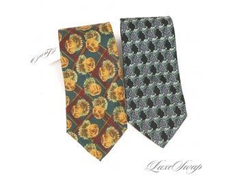 #1 $250 LOT OF 2 ERMENEGILDO ZEGNA MADE IN ITALY MENS SILK TIES