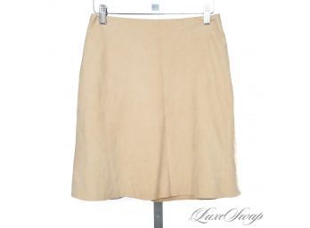 NEAR MINT AND SOOOOO SOFT! RALPH LAUREN NATURAL CAMEL TAN CHEVRE SUEDE MINI SKIRT 4