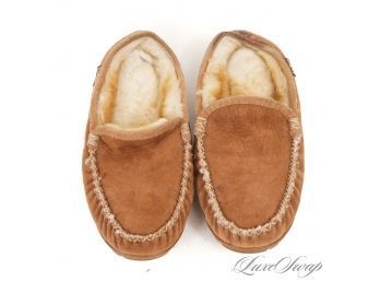 SNOW DAY READY! LL BEAN SNUFF SUEDE TOASTED SHEARLING FULLY LINED SHOES - COMFY! 7