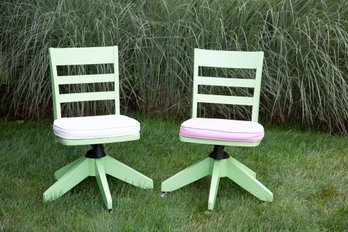 Painted Green Pottery Barn Desk Chairs And Wooden Dresser