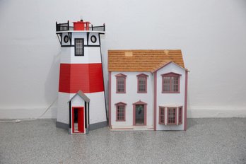 Two Dollhouses New England Lighthouse & Traditional Form