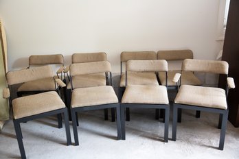 A Set Of Eight Contemporary Metal Dining Chairs