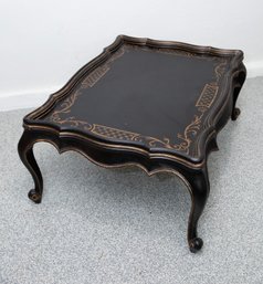 Provincial-style Black Ebonized And Gold Accent Coffee Table