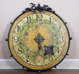 A Large Metal Frame Quartz Wall Clock