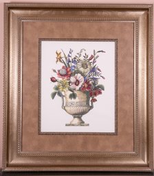 A Floral Still Life Print In Renaissance Style In Custom Frame By Raschella