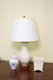 Porcelain Lamp With Bedroom Accent Pieces