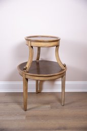 Two Tier Circular  Wooden Side Table