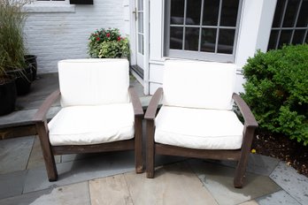 Pottery Barn Teak Club Chairs